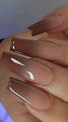 Brown Acrylic Nails, Unghie Sfumate, Ombre Acrylic Nails, Work Nails, Fall Acrylic Nails, Acrylic Nails Coffin Short, Brown Nails, Square Acrylic Nails, Chic Nails