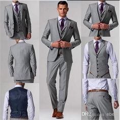 Groomsmen Attire Grey, Wedding Suits Men Blue, Wedding Suits Men Grey, Men Wedding Dress, Mens Dress Vests, Groomsmen Tuxedos, Grey Suit Wedding, Groom Tuxedo, Wedding Suits Groom