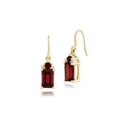 Show details for 9ct Yellow Gold 1.52ct Mozambique Garnet & Diamond Drop Earrings Gold Diamond Drop Earrings, The Bling Ring, Romantic Gestures, Garnet Jewelry, Garnet Earrings, Earrings Red, Earring Crafts, Diamond Drops