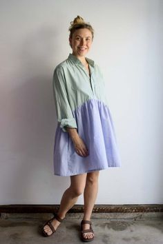 Our newest dress style is meant for ease with the comfort of your favorite button down shirt and a flattering full skirt. side seam pockets.    this version features a green and blue grid check with a single chest pocket.    100% cotton vintage shirt and deadstock material    - one-size; fits approximately s-l  - bust: 44"    - length: 34.5"    myrtle is our in-house collection designer by whitney bickers and produced locally in los angeles california of remnant fabric to reduce waste. Blue Grid, Mid Dresses, Vintage Shirt, Green And Blue, Full Skirt, Designer Outfits Woman, Los Angeles California, Vintage Shirts, New Dress