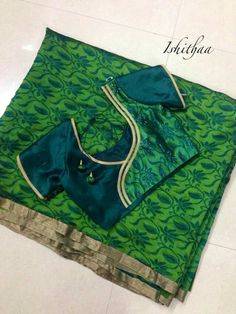 charming green color blouse designs for your reception preparations....!@!@ #covaiweddingshoppers Green Color Blouse Designs, Color Blouse Designs, Saree Blouses Designs, Aari Blouses, Fashion Blouses