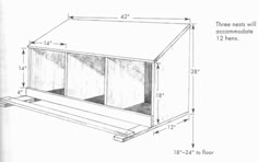 the measurements for a dog house are shown in black and white, with an additional window