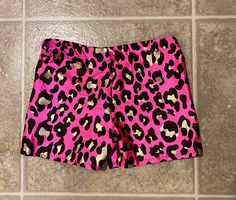 Pink  Dance/Gymnastic/cheer practice shorts in great cheetah print. Made of 4-way stretch spandex fabric.  Full bottom coverage ensures that the shorts won't ride up during  the most aggressive moves.  All Shorts are handmade in the USA and are made to order. If you have specific questions about sizing you can message me and I will do my best to answer any questions you have.  I always advise to go by your street size only. Care: Please wash in cold water only on a gentle cycle or hand washand l Animal Print Shorts, Gymnastics Shorts, Cheer Shorts, Cheer Practice, Pink Animal Print, Pink Cheetah Print, Dance Shorts, Pink Cheetah, Pink Animals