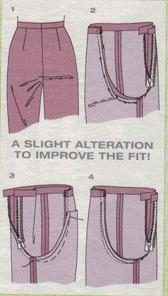 the instructions for how to wear shorts with zippers on each side and an attached belt at the waist