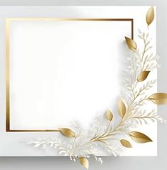 a white and gold frame with leaves on it