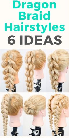 6 easy and simple dragon braids for beginners! Follow along to this step by step tutorial and braid your hair! Braid Hairstyles Step By Step, Dragon Braid Hairstyles, Easy Braids For Beginners, Hairstyles For Beginners, Braids For Beginners, Simple Dragon, Dragon Braid, Hairstyles Step By Step, Braid Your Hair