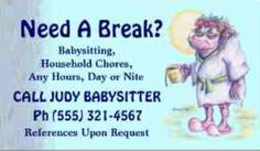 a business card with an image of a cartoon character holding a cup and the words need a break?