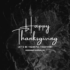 a black marble background with the words happy thanksgiving