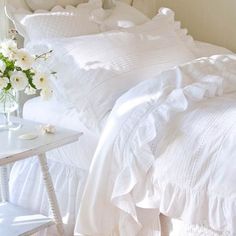 Taylor Linens Elisa Pintuck Duvet Pintuck Duvet Cover, Master Remodel, Shabby Chic Room, White Bed, Cottage Bedroom, Shabby Chic Bedroom, White Duvet Covers, Girly Room, White Duvet