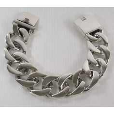 100% solid sterling silverStamp .925 trademark on claspBracelet weight: 200gBracelet width: 1” inche (25.4 mm.) Classic Silver Cuban Link Bracelet With Stainless Steel Clasp, Classic Silver Chain Bracelet With Polished Finish, Silver Polished Cuban Link Bracelet, Silver Sterling Cuban Link Bracelet For Formal Occasions, Luxury Silver Cuban Link Bracelet With Polished Finish, Formal Silver Sterling Cuban Link Bracelet, Classic Silver Bracelet With Shiny Finish, Classic Silver Bracelets With Shiny Finish, Luxury Silver Link Chain Bracelet