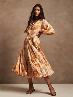 Wrap Midi Dress | Banana Republic Spring Shoot, Cotton Wrap Dress, Sundresses Women, Long Midi, Wrap Midi Dress, Skirt Long, Banana Republic Dress, Tier Skirt, Maxi Wrap Dress