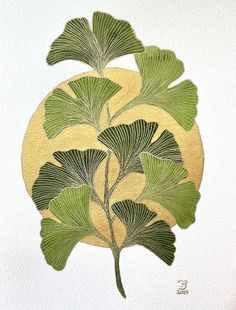 a drawing of a plant with green leaves