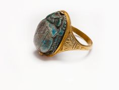 Antique Egyptian Revival Gold Papyrus Scarab Ring Ancient Egyptian Rings, Scarab Ring Gold, Egyptian Rings, Egyptian Jewelry Ancient, Scarab Beetle Ring, Antique Mens Rings, Egyptian Antiques, Egyptian Ring, Scarab Ring