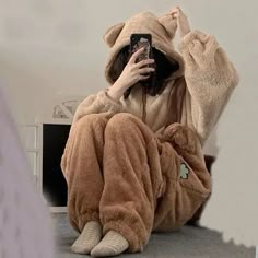 Cute Bear Onesie, Onesie Aesthetic, Brown Bear Costume, Onesie For Women, Anime Onesie, Onesies For Women, Pajamas Flannel, Teddy Bear Onesie