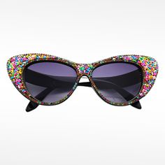 Fun Cat Eye Plastic Sunglasses, Multicolor Anti-reflective Plastic Sunglasses, Fun Plastic Cat Eye Sunglasses, Fun Multicolor Tinted Sunglasses, Multicolor Cat Eye Sunglasses With Uv Protection, Plastic Cat Eye Sunglasses With Uv Protection, Multicolor Plastic Sunglasses With Uva Protection, Multicolor Plastic Sunglasses With Uv Protection, Multicolor Mirrored Lenses Plastic Sunglasses