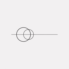 an image of two circles in the middle of a white background with one line going through it