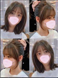 Oval Face Bangs, Chubby Face Haircuts, Long Wolfcut Haircut With Bangs, Haircuts For Long Hair With Layers, Korean Short Hair, Aesthetic Editing, Haircut With Bangs