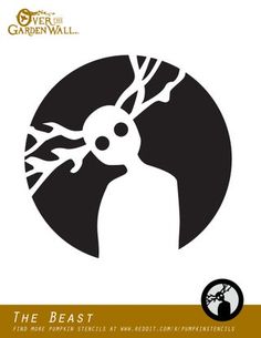 the beast vinyl decal is shown in black and white, with an image of a bird