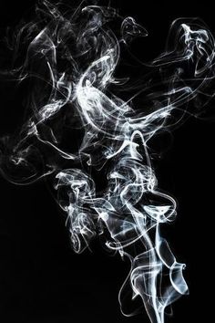 size: 18x12in Art Print: Abstract White Smoke - Horse Fever by Philippe Hugonnard : Black Background, A Black, White, Black