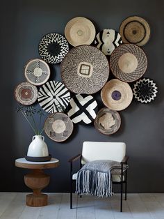 an instagram page with baskets on the wall