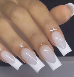 French Tip Acrylic Nails 2023, White Acrylic Nails For Graduation, Nut Color Nails Acrylic With Design, Formal Nails Classy White, Med Short Nails, Milky White French Tip Nails Acrylic, Baddie Graduation Nails, White French Tip With White Base, All White French Tip