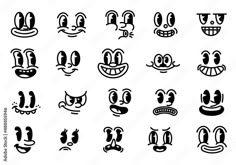 an image of cartoon faces with different expressions