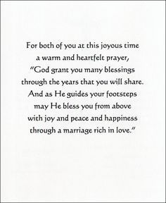 the poem for both of you at this joyous time, a warm and heartful prayer