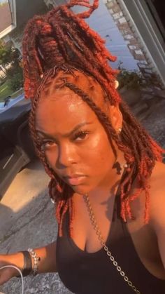 Dreadlock High Ponytail, Cute Natural Locs Hairstyles, Pineapple Half Up Half Down Locs, Locs With Color In The Back, Dreads Locs Hairstyles, High Ponytail Dreadlocks, Loc High Ponytail Styles Dreadlocks, Black Women Colored Locs, High Ponytail On Locs