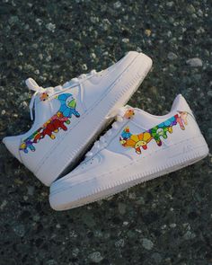 Murakami Drip Air Force 1 Custom Rainbow Vans, Custom Wedding Shoes, Painted Nikes, Pride Shoes, Rainbow Sneakers, Converse Shoes Womens