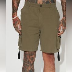 Cargo Shorts Color Olive Green Size 38 Side Pockets Zip Fly Button Closure Cargo Pockets Back Pockets Relaxed Shorts Nwt Unopened Quick Shipping! Summer Khaki Cargo Pants With Built-in Shorts, Utility Bermuda Bottoms With Built-in Shorts, Khaki Bottoms With Built-in Shorts For Summer, Summer Khaki Bottoms With Built-in Shorts, Utility Bermuda Shorts With Built-in Shorts, Utility Style Jean Shorts With Built-in Shorts, Utility Cargo Jean Shorts, Utility Cargo Style Jean Shorts, Utility Bermuda Shorts With Pockets For Spring