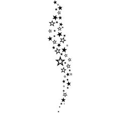 a black and white image of stars falling from the sky to the ground on a white background