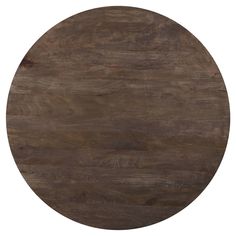 a round wooden table top that is made out of wood and has a dark stain on it