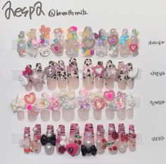 ᡣ𐭩ྀིྀི artist @/breathnailz                  #aespa #aespakarina #aespagiselle #aespaningning #aespawinter #nailart #nails #naildesign #nailtech Aespa Nails Inspired, Aespa Nails, Nail Stuff, Kawaii Nails, I Love Nails