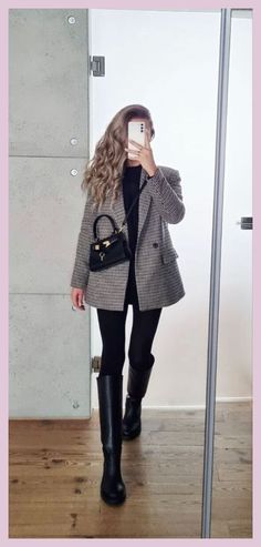 [SponsoredPost] 27 Most Pinned Fall Boots Outfit 2023 Tips To Find Out This Summer #fallbootsoutfit2023 Chunky High Knee Boots Outfit, Long Boots Work Outfit, Blazer Outfits Leggings, Long Boots Office Outfit, Leggings And High Boots Outfit, Blazer And Boots Outfit Winter, Black High Boots Outfit Fall, Business Boots Outfit, Leggings Boots Outfit Fall