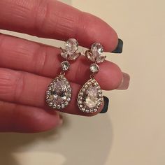 Absolutely Beautiful Rose Gold And Cz Teardrop Earrings. Picture Does Not Capture The Shine These Have. Never Worn, But Tags Were Removed. Perfect For Bride, Bridesmaid, Mob, Mog, Any Special Occasion, New Years, You Name It. I Originally Bought Them For My Weddding But Ended Up Wearing A Different Set. Elegant Teardrop Earrings With Rhinestones As Gift, Elegant Teardrop Earrings With Rhinestones For Gifts, Elegant Teardrop Rhinestone Earrings, Elegant Teardrop Earrings With Rhinestones, Rose Gold Cubic Zirconia Teardrop Earrings For Party, Rose Gold Teardrop Crystal Earrings For Party, Rose Gold Drop Crystal Earrings For Party, Rose Gold Crystal Teardrop Earrings, Teardrop Bridal Earrings