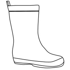 a black and white drawing of a rain boot with rubber outstrap on the side