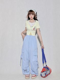 This price is for a pair of pants only, others are not included.   	 		 			Size 			S 			M 			L 			XL 		 		 			Full Length 			96 			97 			98 			99 		 		 			Waist 			66-74 			68-76 			70-78 			72-80 		 		 			Hips 			112 			114 			116 			118 Harajuku Style Bottoms With Pockets For Spring, Blue Harajuku Style Bottoms For Summer, Harajuku Style Summer Bottoms With Pockets, Summer Harajuku Bottoms With Pockets, Blue Harajuku Style Summer Bottoms, Y2k Blue Bottoms With Cargo Pockets, Blue Y2k Bottoms With Cargo Pockets, Blue Y2k Style Pants For Spring, 90s Summer Parachute Pants With Cargo Pockets