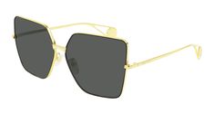 GG0436S - GUCCI - Sunglasses Luxury Eyewear, Gucci Fashion, Gucci Sunglasses, Gold Sunglasses, Eyewear Fashion, Grey Lenses, Orange Gold, A Frame, Dolce & Gabbana