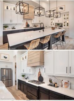 the kitchen is clean and ready to be used as a dining room or family room