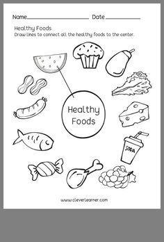 healthy food worksheet for kids