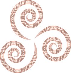 three spirals are shown in pink on a white background