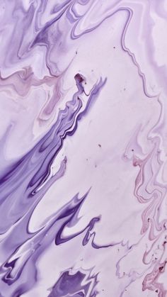 an abstract painting in purple and white with some water on the bottom right hand corner