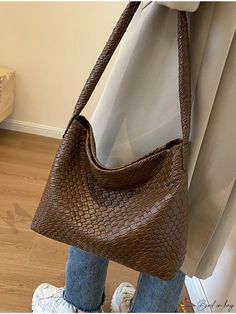 Bird in Bag - Fashionable Woven Undergarment Casual Shoulder Bag For Fall Errands, Baguette Bags, Plaid Backpack, Brown Pattern, Color Coffee, Graphic Tote, Coffee Brown, Tote Bag Pattern, Leather Shops