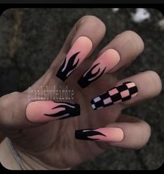 Purple Acrylic Nails, Anime Nails, Grunge Nails, Long Acrylic Nails Coffin, Acrylic Nails Coffin Pink, Acrylic Nails Coffin Short, Summer Acrylic Nails, Short Acrylic Nails Designs, Acrylic Nails Coffin