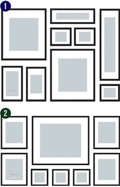 the four different frames are shown with numbers in each frame and one number on each side