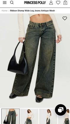 Trendy Full-length Jeans, Trendy Streetwear Jeans With Button Zip Fly, High Rise Cotton Jeans With Zipper Closure, Dark Wash Wide Leg Jeans With Zipper, Casual Cotton Flare Jeans With Belt Loops, Wide Leg Dark Wash Jeans With Zipper Closure, Trendy Cotton Jeans With Zipper Closure, Casual Cotton Flare Jeans With Zip Fly, Retro Streetwear Jeans With Belt Loops