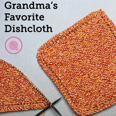 the crochet pattern for grandma's favorite dishcloth is shown with scissors