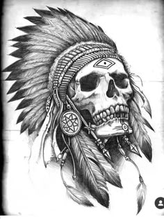 Chief Skull Tattoo, Indian Head Tattoo, Indian Chief Tattoo, Chief Tattoo