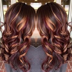 Rambut Brunette, Red Blonde, Long Brunette Hair, Hair Color Burgundy, Long Brunette, Red Highlights, Hair Red, Burgundy Hair, Brown Blonde Hair