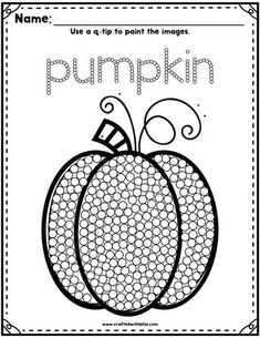 a pumpkin worksheet with the words, use a clip to paint the images